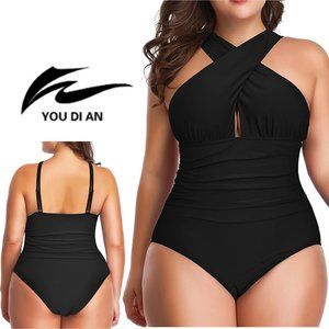 W YOU DI AN One Piece Front Cross Backless Swimsuit  🏊  NEW WITH TAGS!